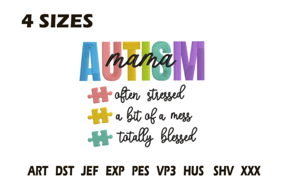 Autism Mama Embroidery Design Blessed – A Heartfelt Craft Fair Essential