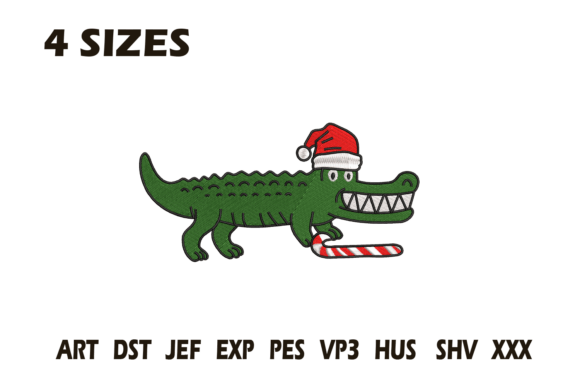 Christmas Alligator Santa Hat Embroidery: A Festive Touch for Personalized Gifts