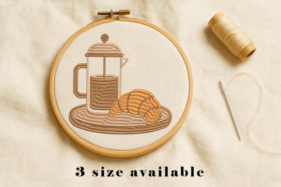Coffee French Press Embroidery: A Cozy Design for Personalized Gifts