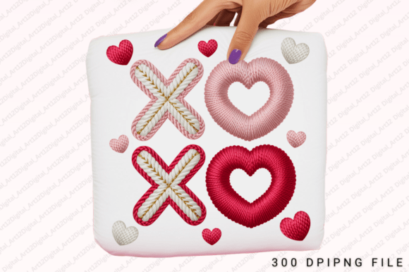 Cute Embroidery Xoxo Valentine PNG