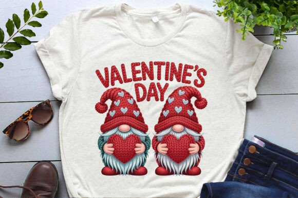 Faux Embroidery Valentine's Day Gnomes