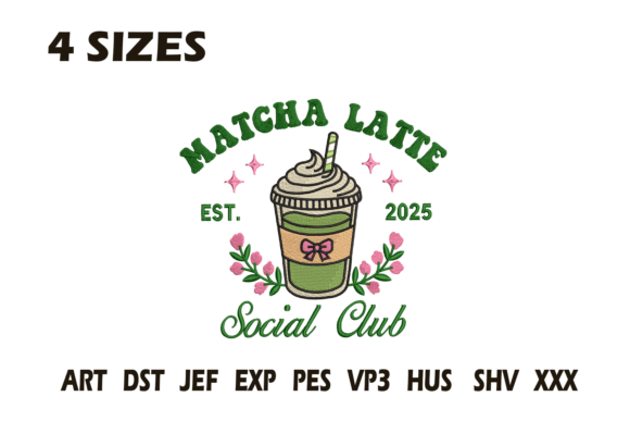 Matcha Latte Social Club Embroidery