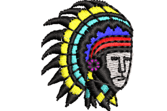 Native American Head Embroidery Design