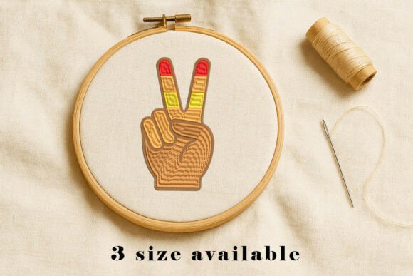 Peace Hand Retro Embroidery Design Review for Small Business Branding