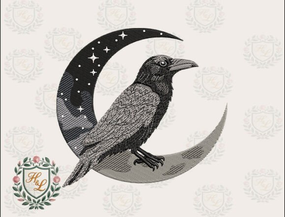 Raven Crescent Moon Embroidery Files: A Designer’s Review for Boutique Apparel