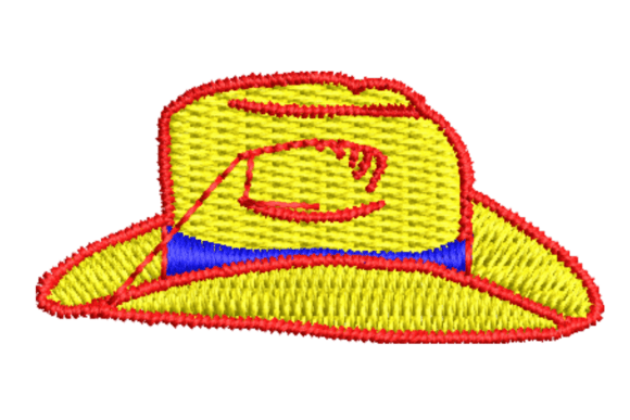 Yellow Cowboy Hat Embroidery Design